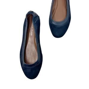 Donald J Pliner Hywei Ballet Flats Womens 6 M Navy Suede/Leather